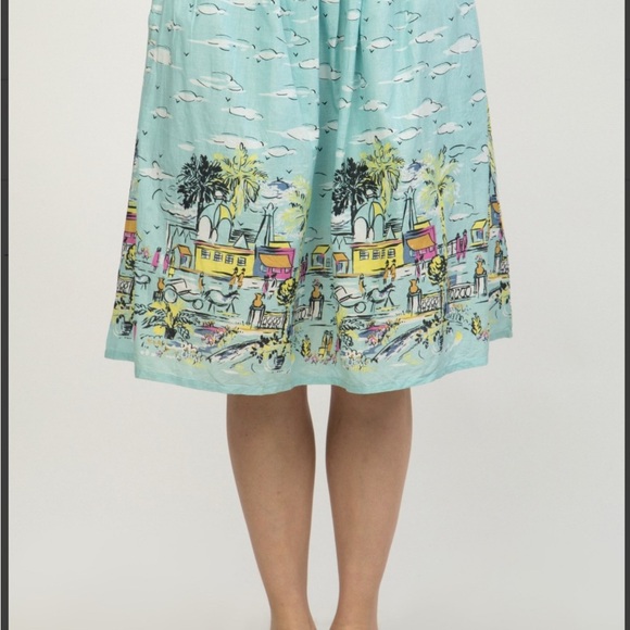 Atmosphere Light Blue Fit & Flare Parisian Skirt Womens size 12 - Picture 12 of 14